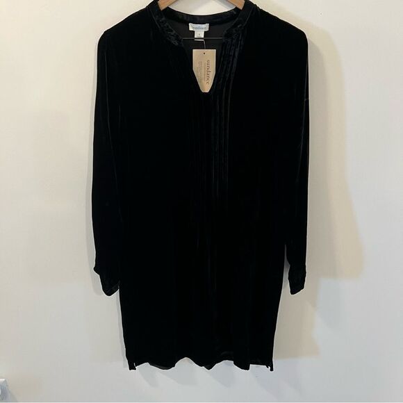 NWT Sundance Catalog Velvet Enchantment Dress in Black | Size S - Picture 1 of 8